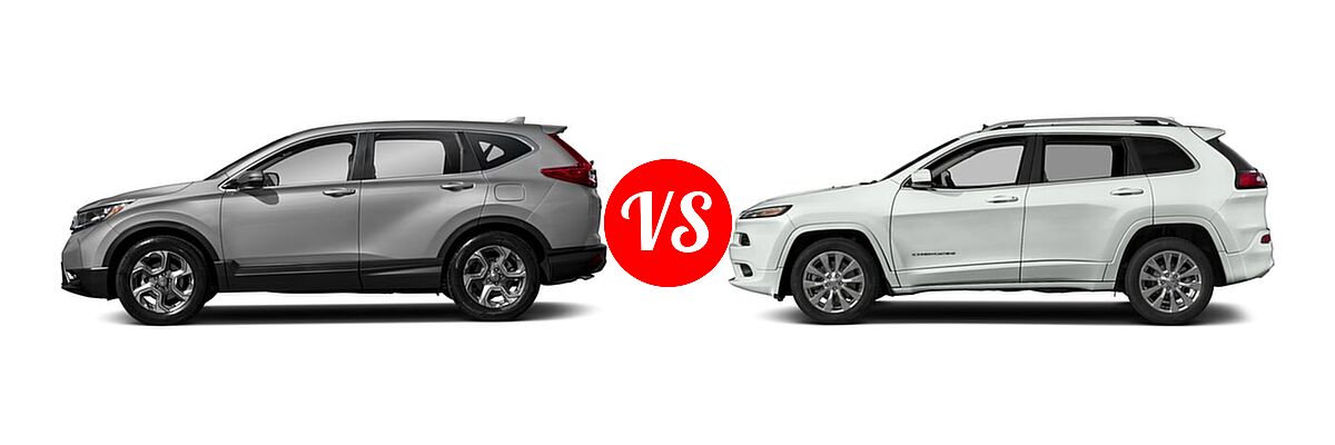 2018 Honda CR-V SUV EX-L vs. 2018 Jeep Cherokee SUV Overland - Side Comparison