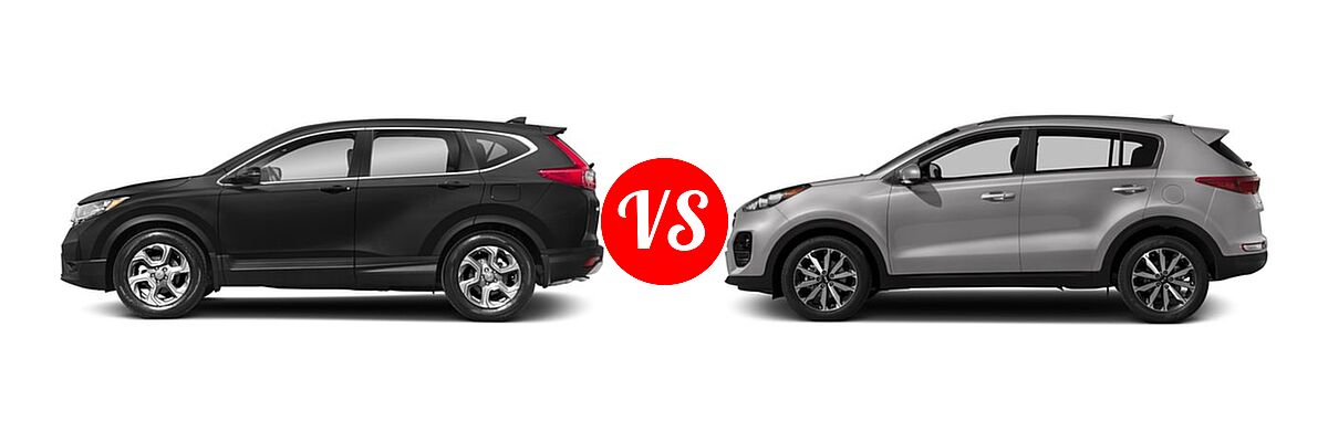 2018 Honda CR-V SUV EX-L vs. 2018 Kia Sportage SUV EX - Side Comparison
