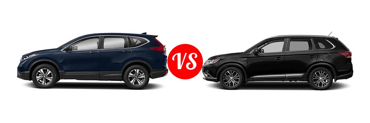 2018 Honda CR-V SUV LX vs. 2018 Mitsubishi Outlander SUV GT - Side Comparison