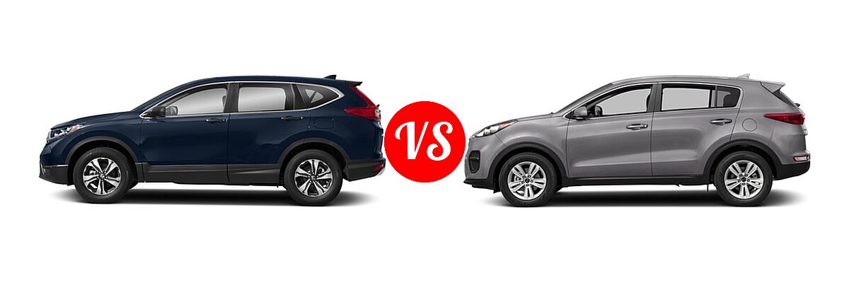 2018 Honda CR-V SUV LX vs. 2018 Kia Sportage SUV LX - Side Comparison