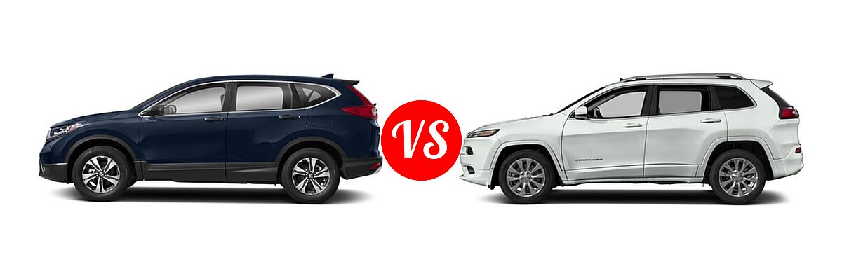 2018 Honda CR-V SUV LX vs. 2018 Jeep Cherokee SUV Overland - Side Comparison