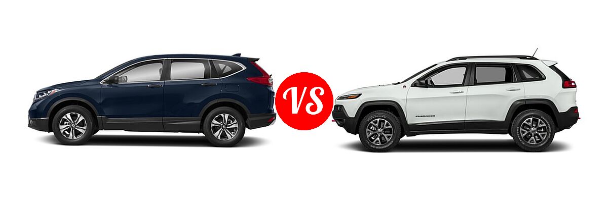 2018 Honda CR-V SUV LX vs. 2018 Jeep Cherokee SUV Trailhawk - Side Comparison