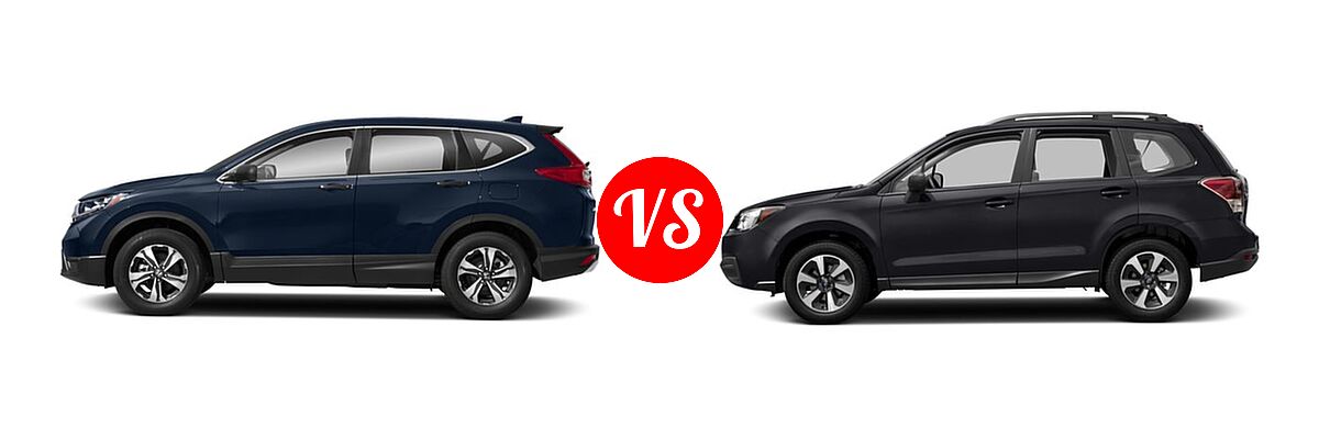 2018 Honda CR-V SUV LX vs. 2018 Subaru Forester SUV 2.5i Manual - Side Comparison