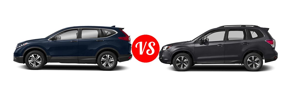 2018 Honda CR-V SUV LX vs. 2018 Subaru Forester SUV Premium - Side Comparison