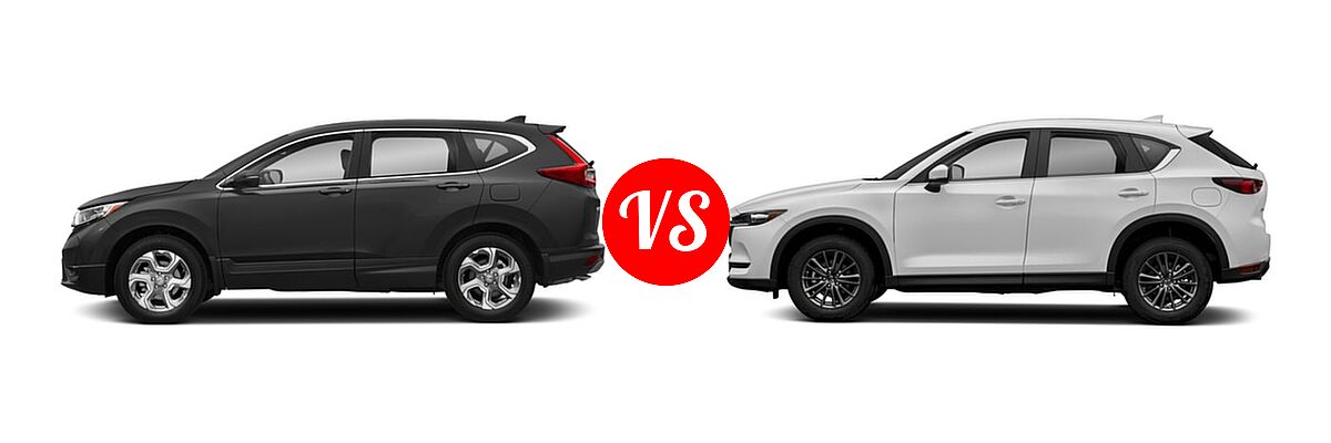 2018 Honda CR-V SUV EX vs. 2018 Mazda CX-5 SUV Sport - Side Comparison