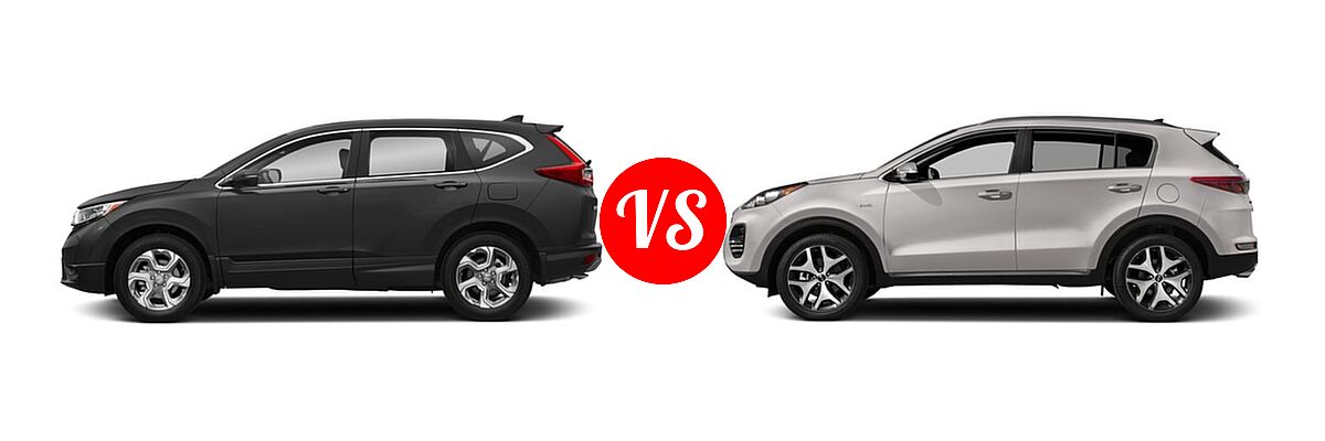 2018 Honda CR-V SUV EX vs. 2018 Kia Sportage SUV SX Turbo - Side Comparison