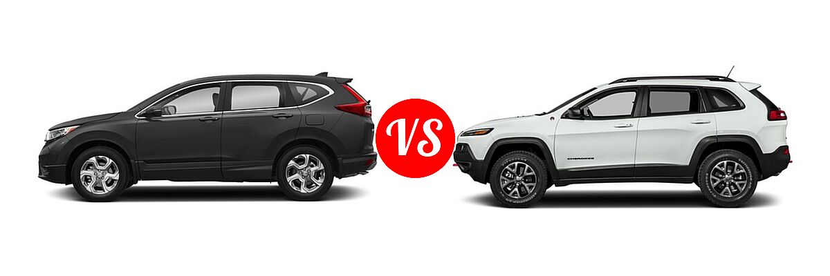 2018 Honda CR-V SUV EX vs. 2018 Jeep Cherokee SUV Trailhawk - Side Comparison