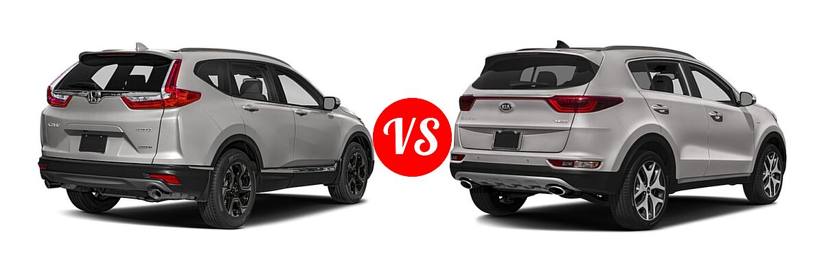 2018 Honda CR-V SUV Touring vs. 2018 Kia Sportage SUV SX Turbo - Rear Right Comparison