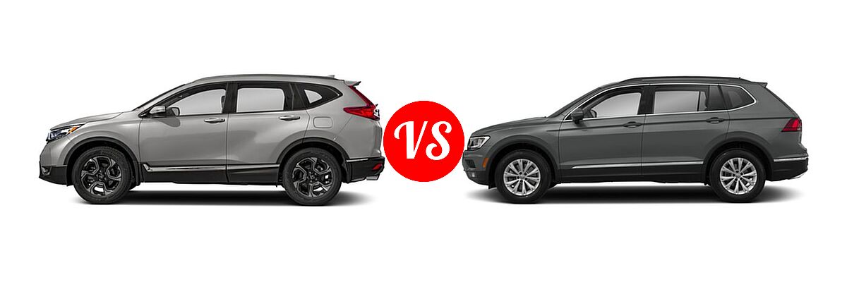 2018 Honda CR-V SUV Touring vs. 2018 Volkswagen Tiguan SUV S / SE / SEL / SEL Premium - Side Comparison