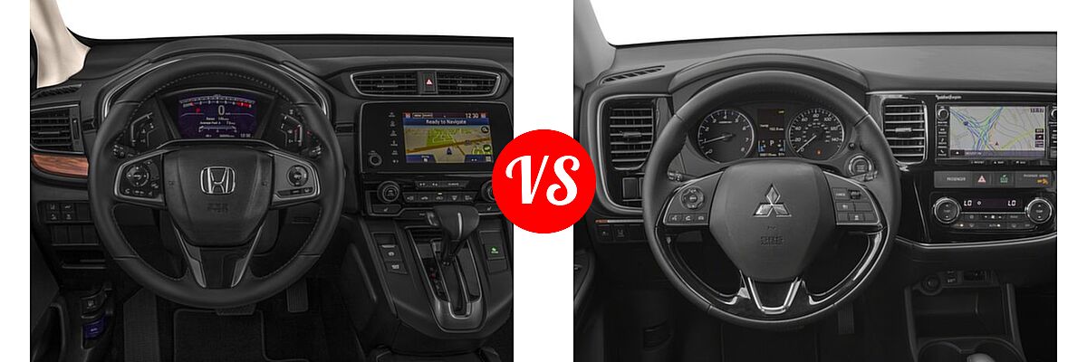 2018 Honda CR-V SUV Touring vs. 2018 Mitsubishi Outlander SUV LE / SEL - Dashboard Comparison