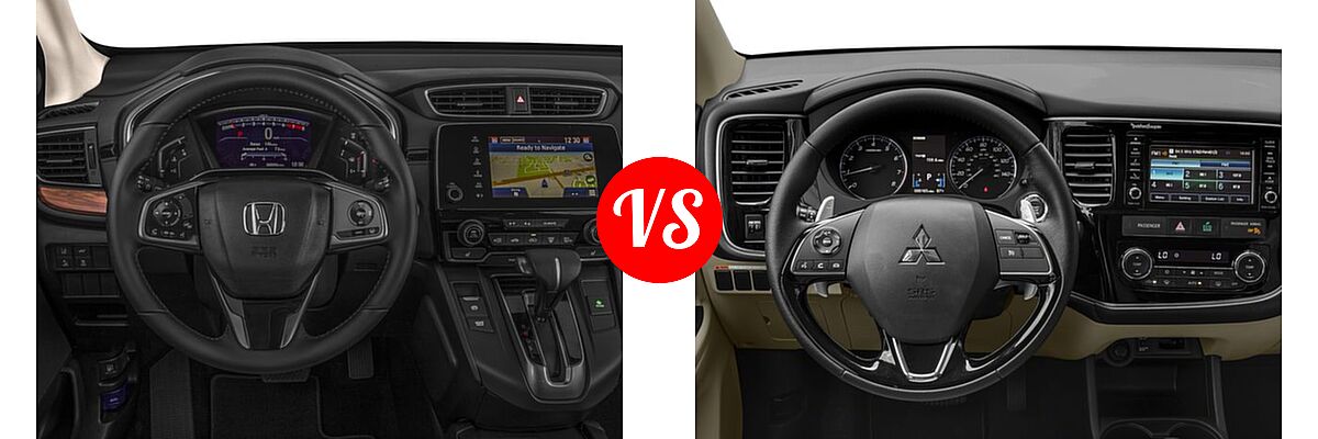 2018 Honda CR-V SUV Touring vs. 2018 Mitsubishi Outlander SUV GT - Dashboard Comparison