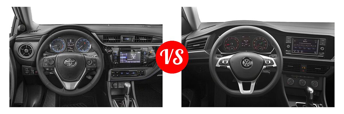 2019 Toyota Corolla Sedan L / LE / LE Eco / LE Eco w/Premium Package / XLE vs. 2019 Volkswagen Jetta Sedan SEL Premium - Dashboard Comparison