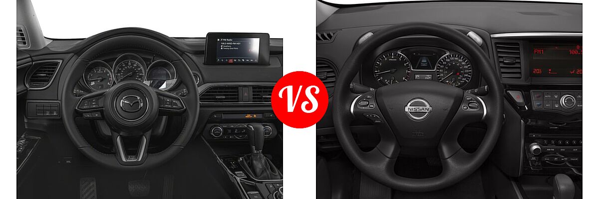 2016 Mazda CX-9 SUV Sport vs. 2016 Nissan Pathfinder SUV S / SV - Dashboard Comparison