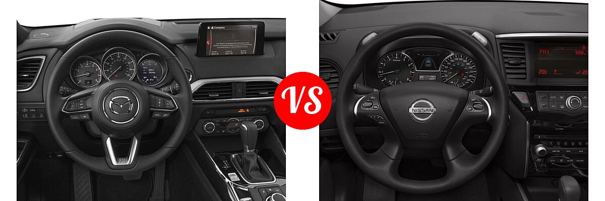 2016 Mazda CX-9 SUV Grand Touring vs. 2016 Nissan Pathfinder SUV S / SV - Dashboard Comparison