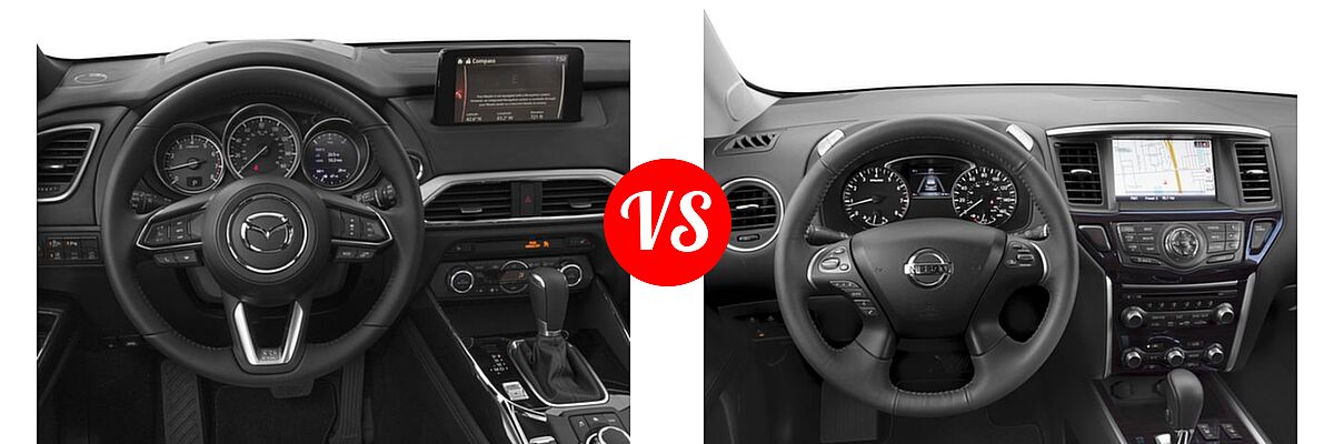 2016 Mazda CX-9 SUV Grand Touring vs. 2016 Nissan Pathfinder SUV Platinum / SL - Dashboard Comparison