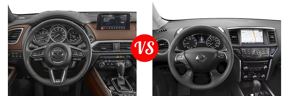 2016 Mazda CX-9 SUV Signature vs. 2016 Nissan Pathfinder SUV Platinum / SL - Dashboard Comparison