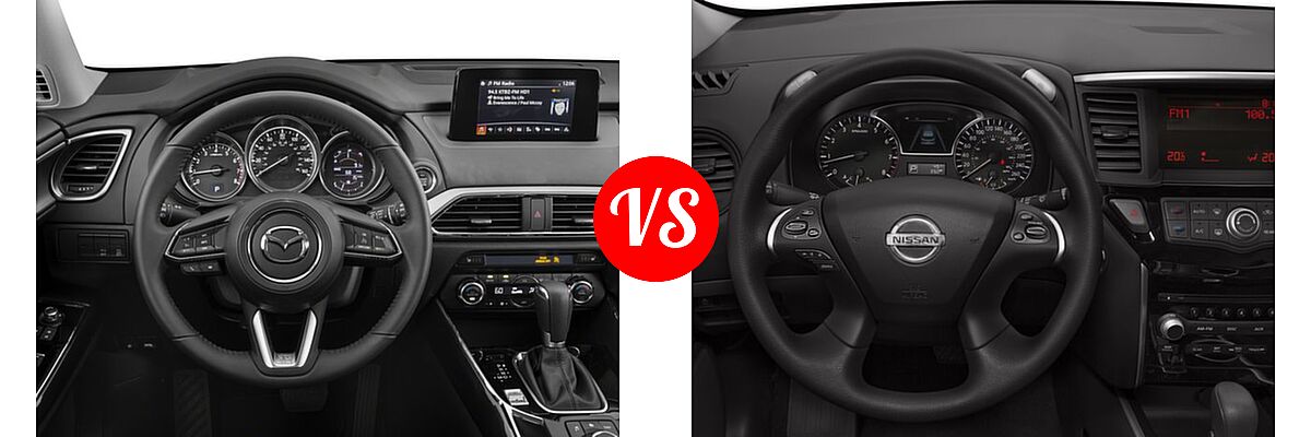 2016 Mazda CX-9 SUV Sport vs. 2016 Nissan Pathfinder SUV S / SV - Dashboard Comparison