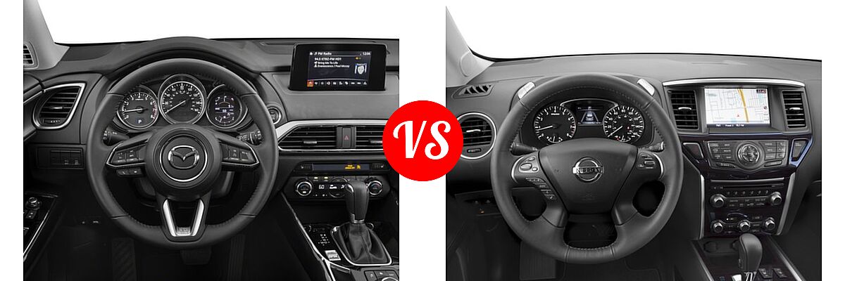 2016 Mazda CX-9 SUV Sport vs. 2016 Nissan Pathfinder SUV Platinum / SL - Dashboard Comparison