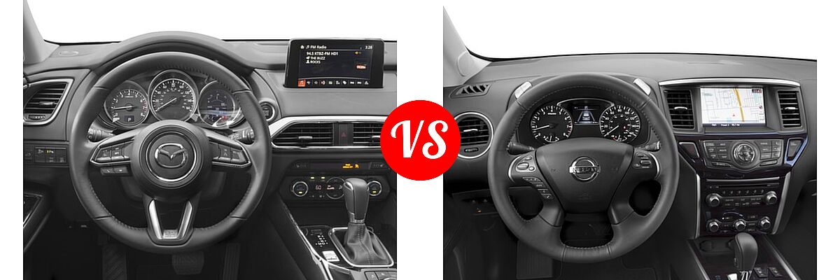 2016 Mazda CX-9 SUV Touring vs. 2016 Nissan Pathfinder SUV Platinum / SL - Dashboard Comparison
