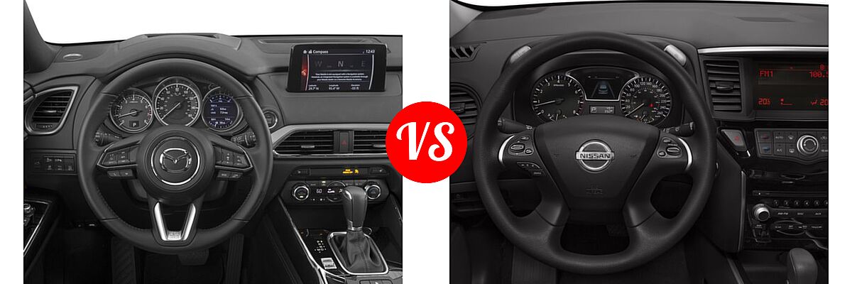 2016 Mazda CX-9 SUV Grand Touring vs. 2016 Nissan Pathfinder SUV S / SV - Dashboard Comparison
