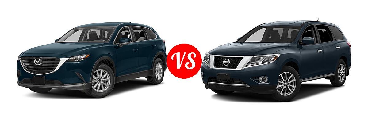 2016 Mazda CX-9 SUV Sport vs. 2016 Nissan Pathfinder SUV S / SV - Front Left Comparison