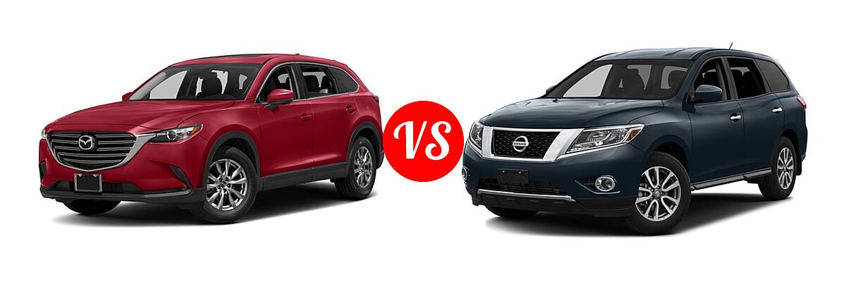 2016 Mazda CX-9 SUV Touring vs. 2016 Nissan Pathfinder SUV S / SV - Front Left Comparison