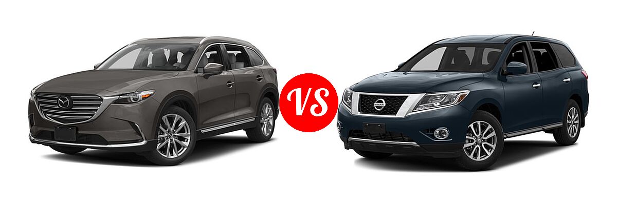 2016 Mazda CX-9 SUV Grand Touring vs. 2016 Nissan Pathfinder SUV S / SV - Front Left Comparison