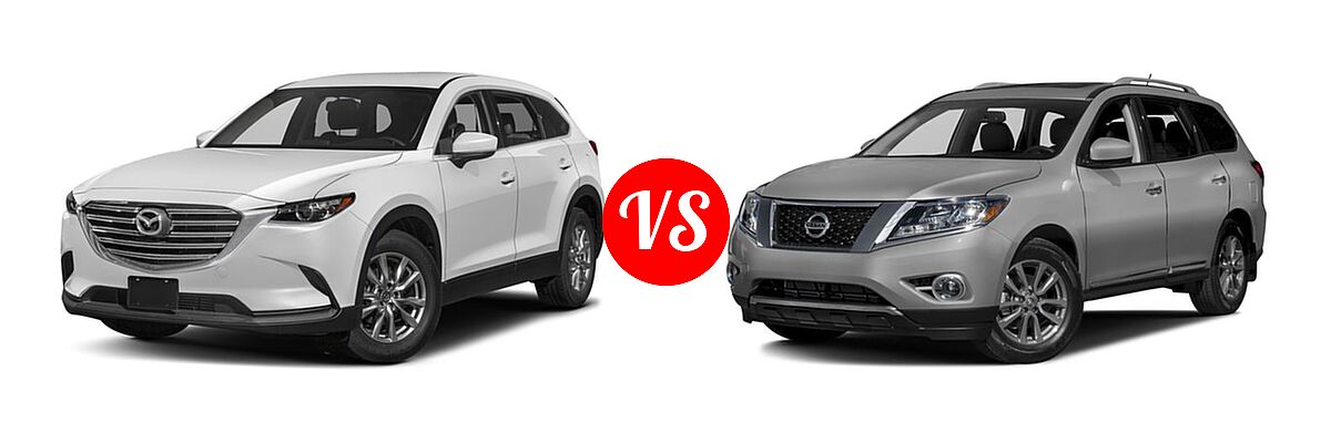2016 Mazda CX-9 SUV Touring vs. 2016 Nissan Pathfinder SUV Platinum / SL - Front Left Comparison