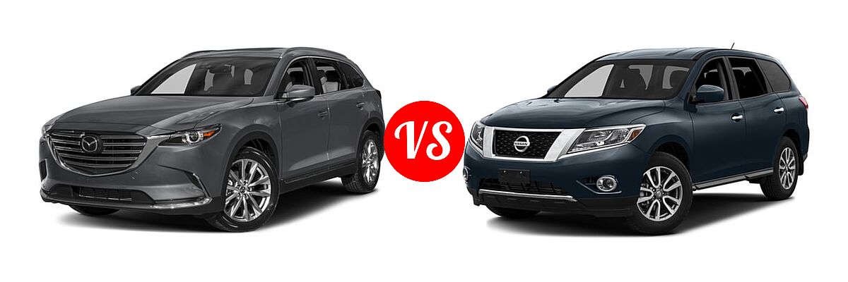 2016 Mazda CX-9 SUV Grand Touring vs. 2016 Nissan Pathfinder SUV S / SV - Front Left Comparison
