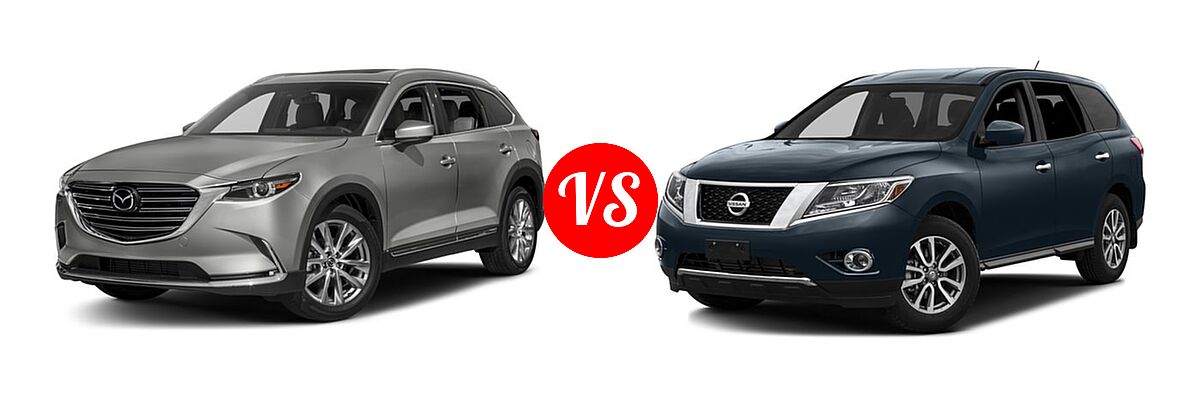 2016 Mazda CX-9 SUV Signature vs. 2016 Nissan Pathfinder SUV S / SV - Front Left Comparison