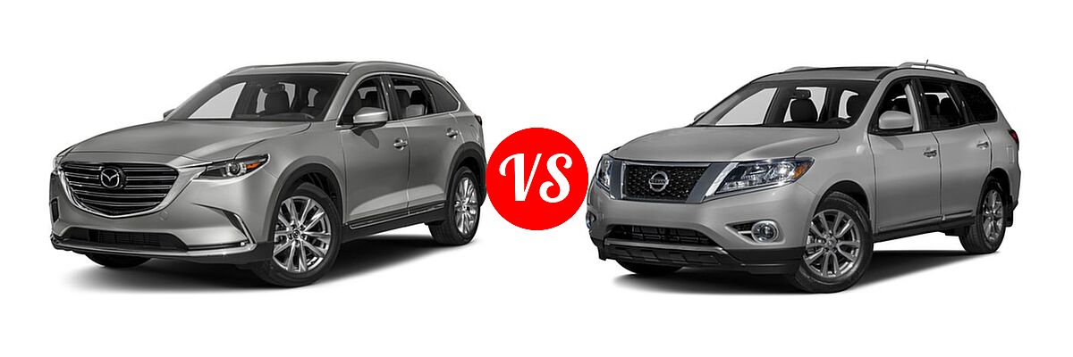 2016 Mazda CX-9 SUV Signature vs. 2016 Nissan Pathfinder SUV Platinum / SL - Front Left Comparison
