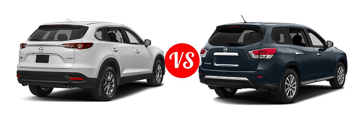 2016 Mazda CX-9 SUV Sport vs. 2016 Nissan Pathfinder SUV S / SV - Rear Right Comparison
