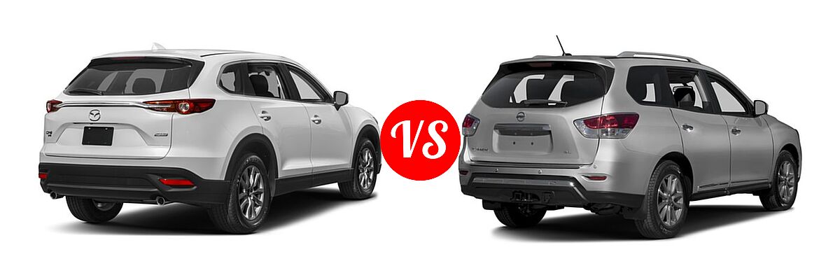 2016 Mazda CX-9 SUV Sport vs. 2016 Nissan Pathfinder SUV Platinum / SL - Rear Right Comparison