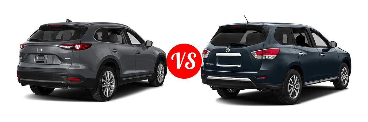 2016 Mazda CX-9 SUV Grand Touring vs. 2016 Nissan Pathfinder SUV S / SV - Rear Right Comparison