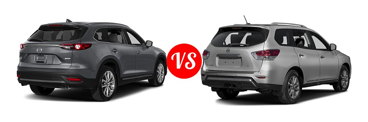 2016 Mazda CX-9 SUV Grand Touring vs. 2016 Nissan Pathfinder SUV Platinum / SL - Rear Right Comparison