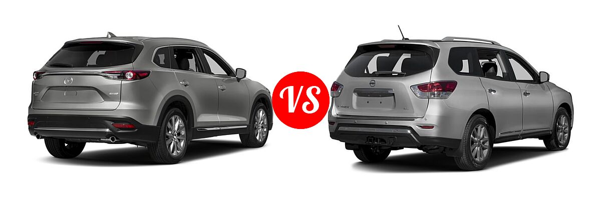 2016 Mazda CX-9 SUV Signature vs. 2016 Nissan Pathfinder SUV Platinum / SL - Rear Right Comparison