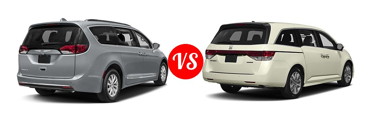 2017 Chrysler Pacifica Minivan Limited / Touring Plus / Touring-L / Touring-L Plus vs. 2017 Honda Odyssey Minivan Touring - Rear Right Comparison