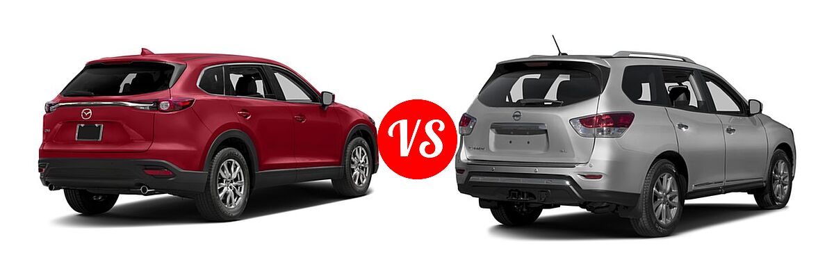 2016 Mazda CX-9 SUV Touring vs. 2016 Nissan Pathfinder SUV Platinum / SL - Rear Right Comparison