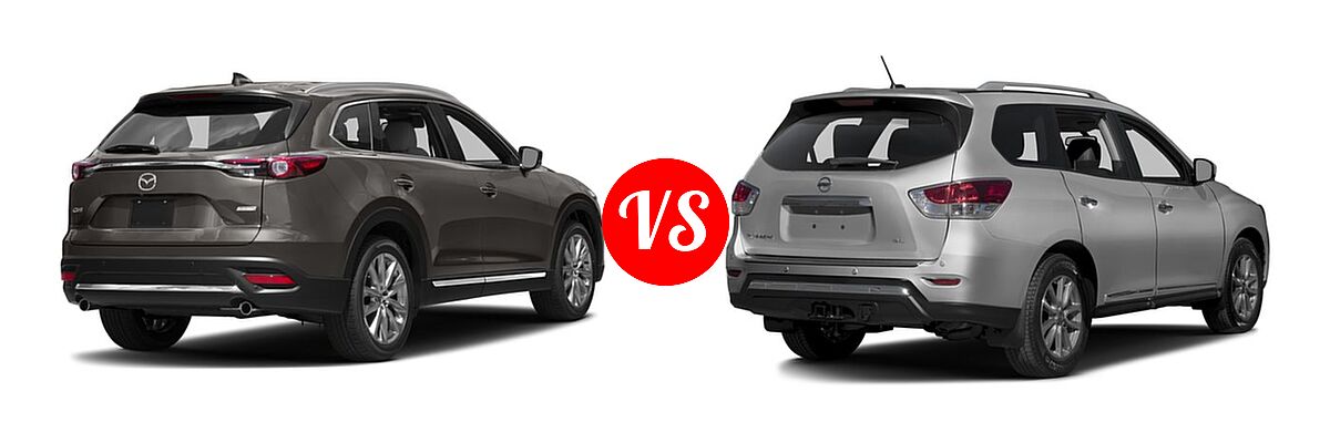 2016 Mazda CX-9 SUV Grand Touring vs. 2016 Nissan Pathfinder SUV Platinum / SL - Rear Right Comparison