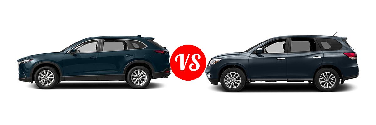 2016 Mazda CX-9 SUV Sport vs. 2016 Nissan Pathfinder SUV S / SV - Side Comparison