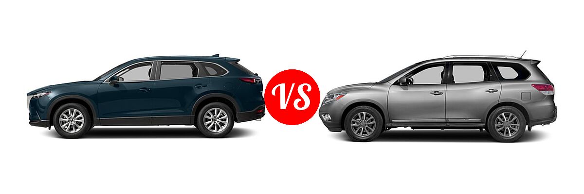 2016 Mazda CX-9 SUV Sport vs. 2016 Nissan Pathfinder SUV Platinum / SL - Side Comparison
