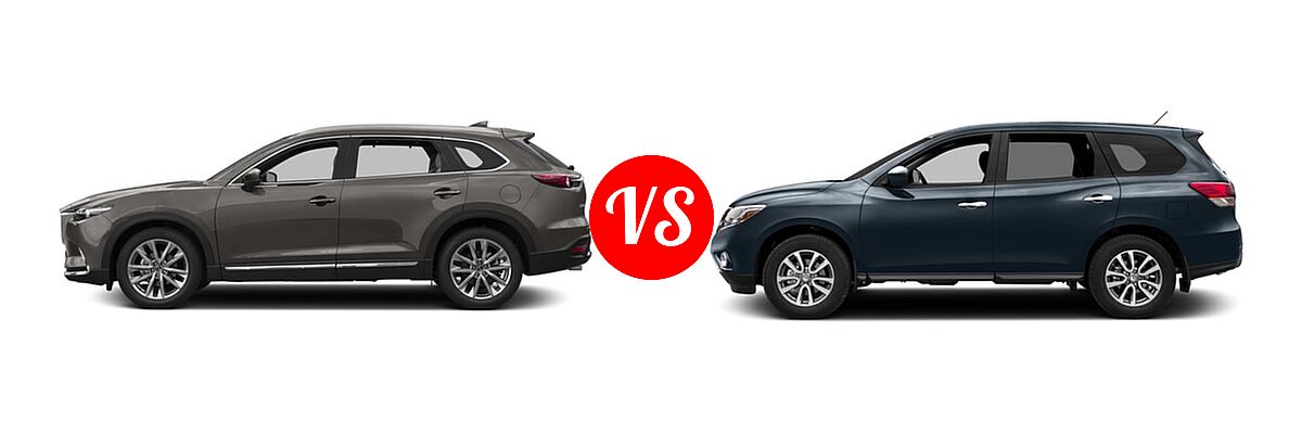 2016 Mazda CX-9 SUV Grand Touring vs. 2016 Nissan Pathfinder SUV S / SV - Side Comparison