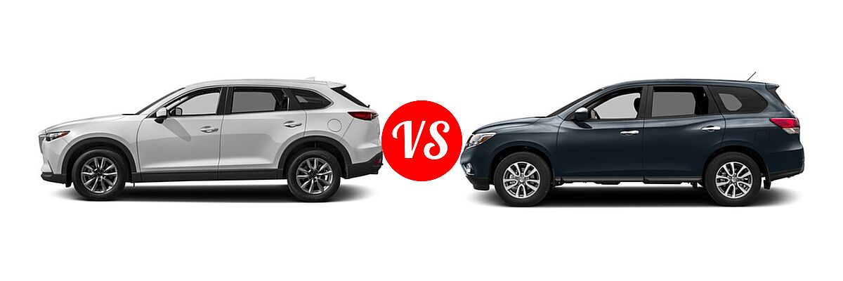 2016 Mazda CX-9 SUV Sport vs. 2016 Nissan Pathfinder SUV S / SV - Side Comparison