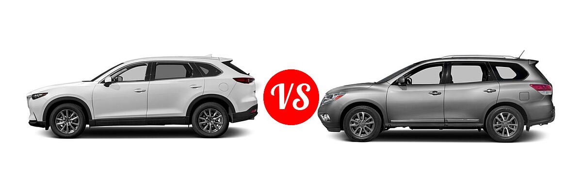 2016 Mazda CX-9 SUV Touring vs. 2016 Nissan Pathfinder SUV Platinum / SL - Side Comparison
