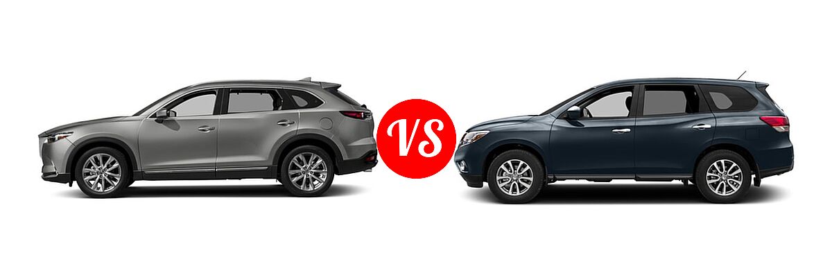 2016 Mazda CX-9 SUV Signature vs. 2016 Nissan Pathfinder SUV S / SV - Side Comparison