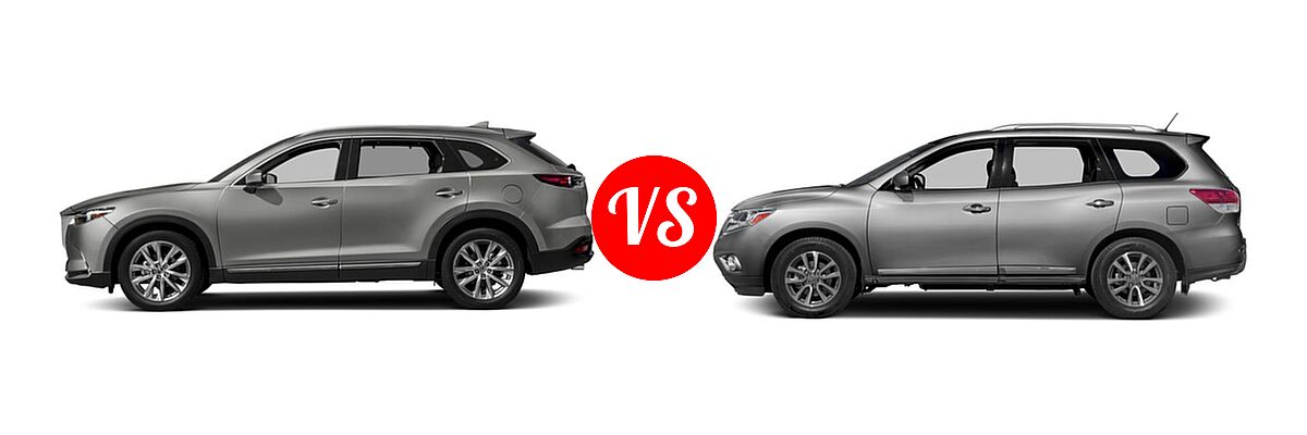 2016 Mazda CX-9 SUV Signature vs. 2016 Nissan Pathfinder SUV Platinum / SL - Side Comparison