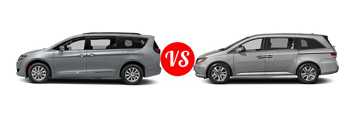 2017 Chrysler Pacifica Minivan Limited / Touring Plus / Touring-L / Touring-L Plus vs. 2017 Honda Odyssey Minivan Touring Elite - Side Comparison
