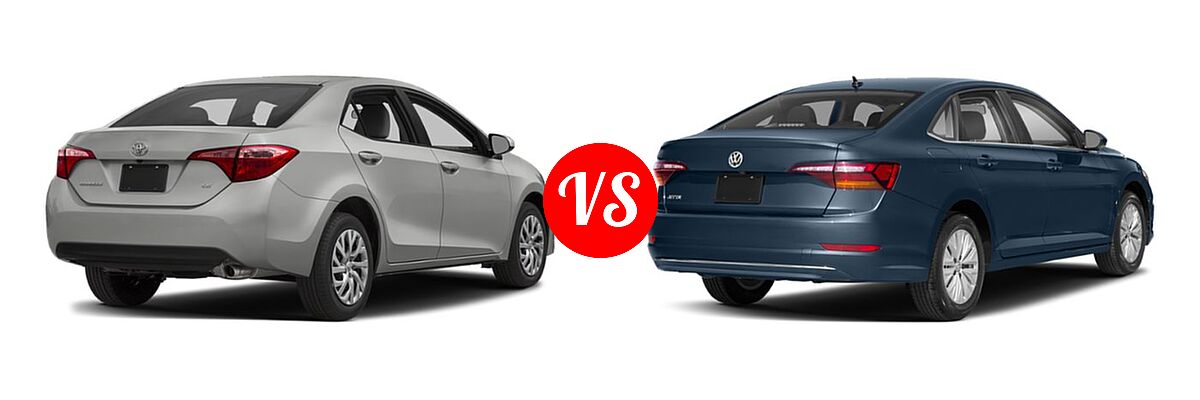 2019 Toyota Corolla Sedan SE / XSE vs. 2019 Volkswagen Jetta Sedan SEL Premium - Rear Right Comparison