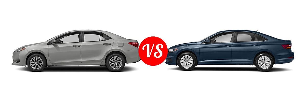 2019 Toyota Corolla Sedan SE / XSE vs. 2019 Volkswagen Jetta Sedan SEL Premium - Side Comparison