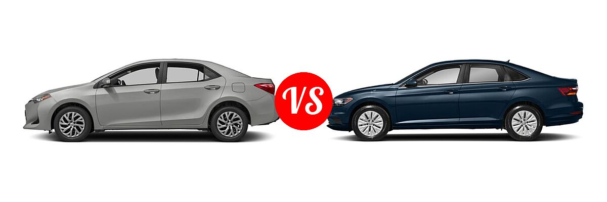 2019 Toyota Corolla Sedan SE / XSE vs. 2019 Volkswagen Jetta Sedan SEL - Side Comparison